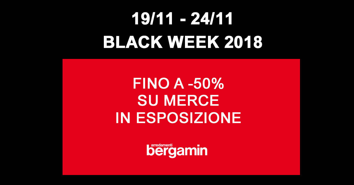 Black Friday Bergamin dal 19 al 24 novembre sconti fino al 50